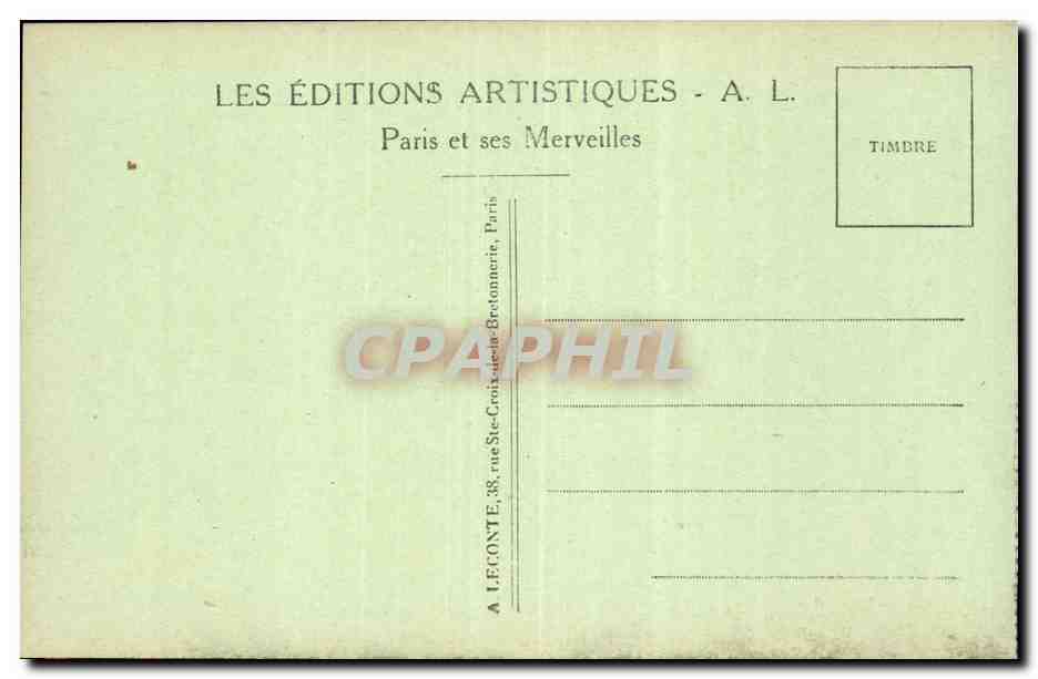 Paris CPA La Madeleine — Verso