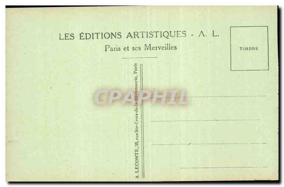 Paris CPA Place de la Concorde Les fontaines et l'obelisque — Rückseite