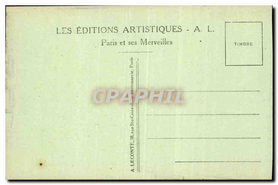 Paris CPA La Bourse — Rückseite
