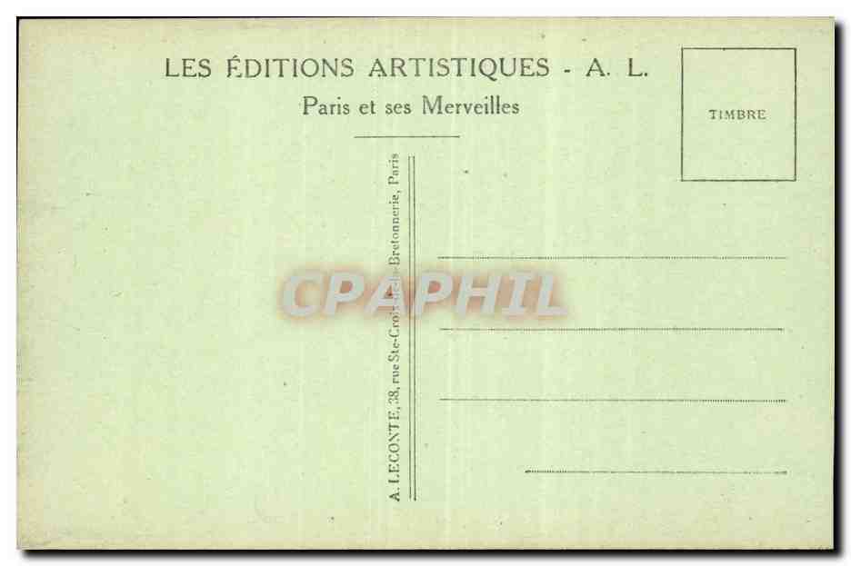 Paris CPA Le boulevard et la porte Saint Denis — Rückseite