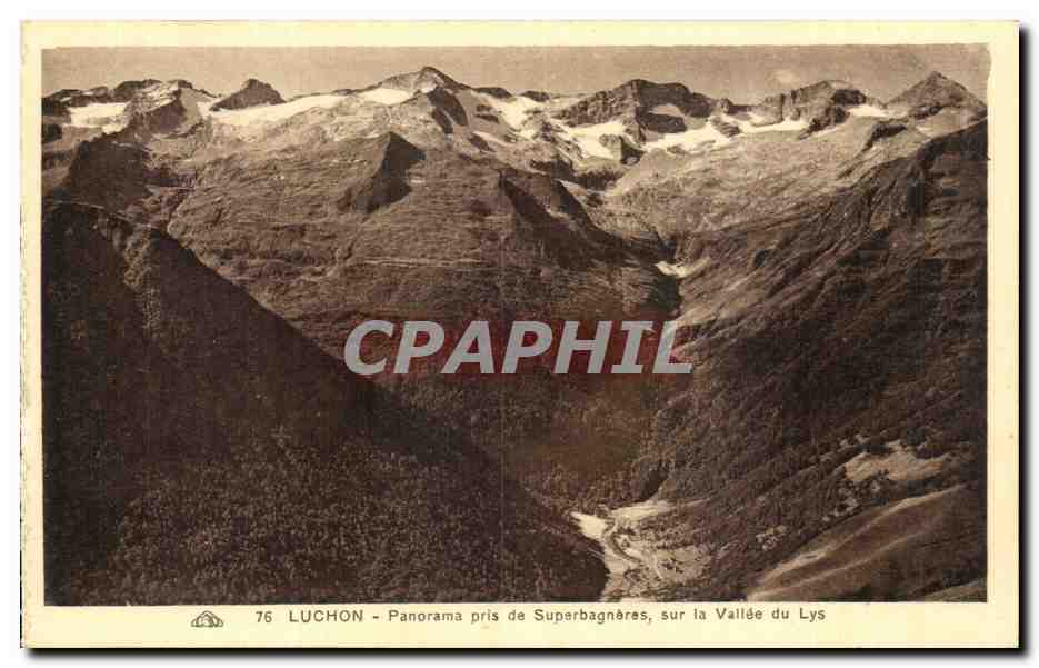 Luchon - Panorama pris de Superbagnères, sur la Vallée du Lys — CPAPHIL n°76