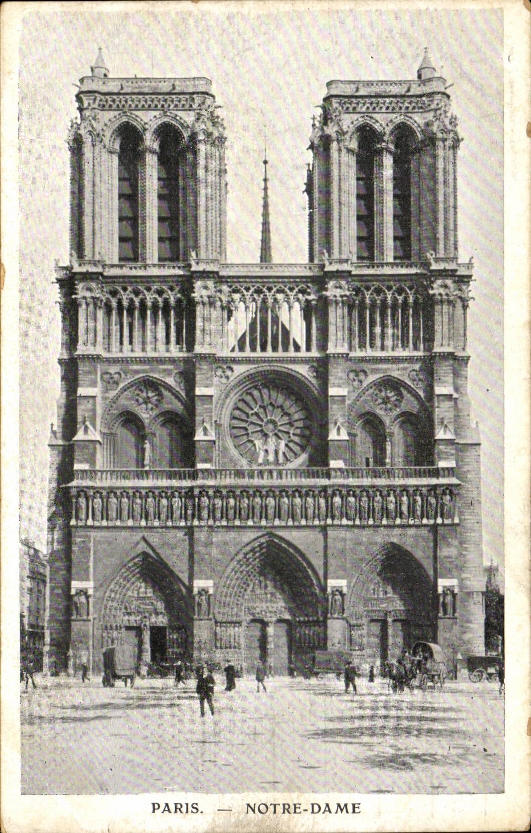 Paris CPA Notre Dame (publicite Godchau Tailleur Trousseaux pour hommes Faubourg Montmartre)