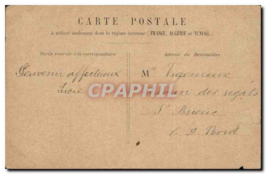 Paris CPA Notre Dame (publicite Godchau Tailleur Trousseaux pour hommes Faubourg Montmartre) — Rückseite