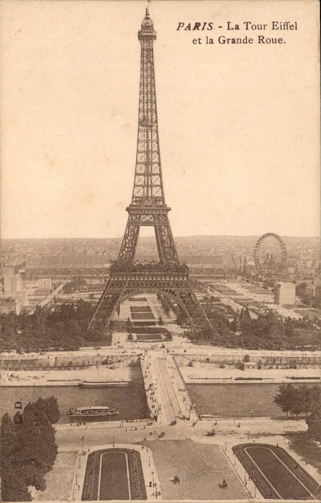 Paris CPA La Tour Eiffel et la grande roue