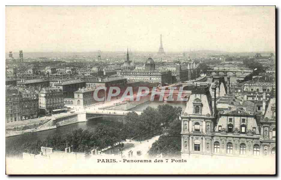Paris CPA Panorama des 7 ponts (Tour Eiffel)
