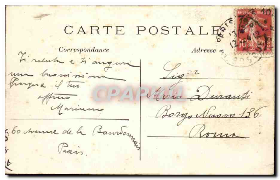 Paris CPA Eglise Notre Dame — Rückseite