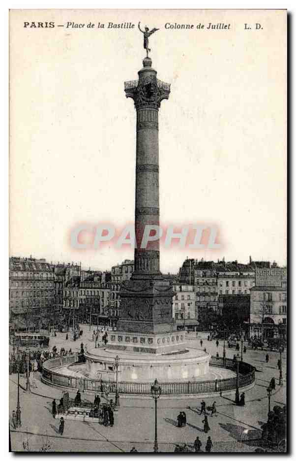 Paris CPA Place de la Bastille Colonne de Juillet