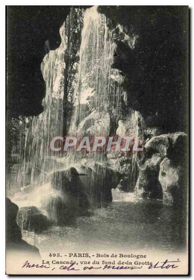 Paris CPA Bois de Boulogne La cascade Vue du fond de la grotte