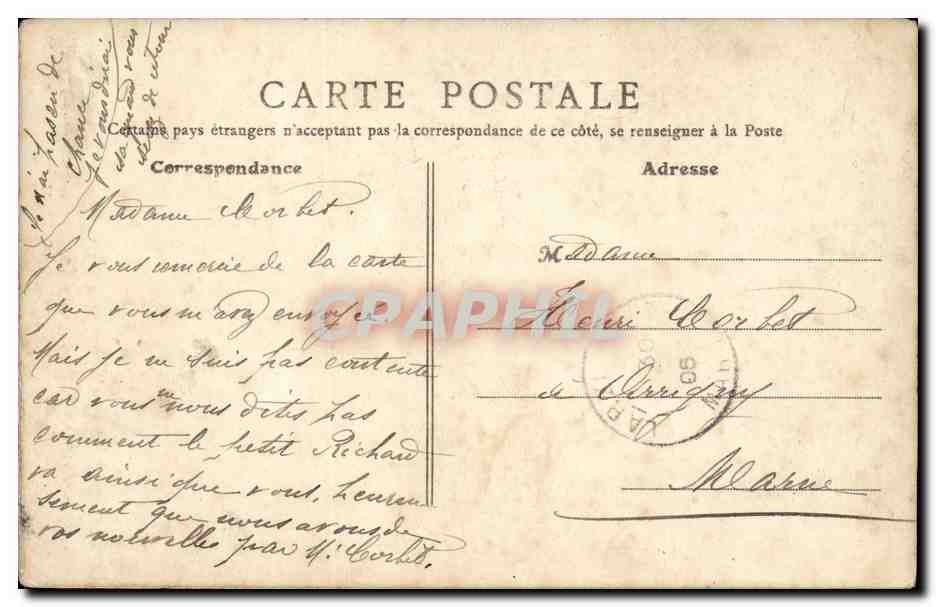 Paris CPA Chambre des Deputes — Rückseite