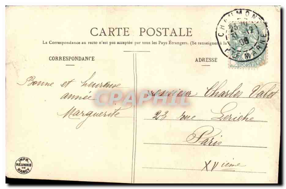 CPA Fantaisie Vos etrennes Monsieur (enfant) — Rückseite