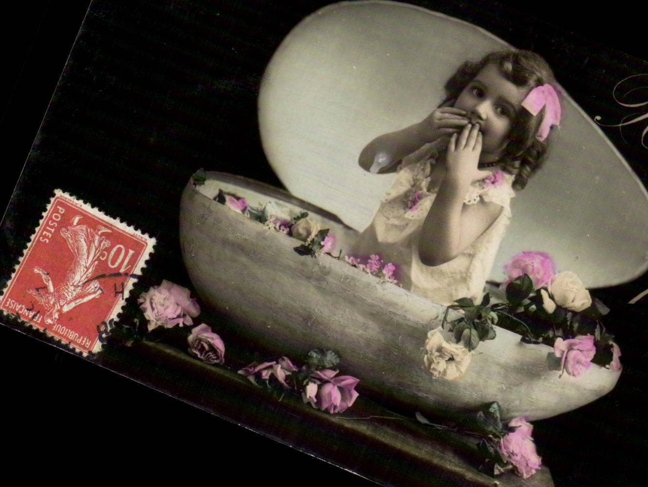 CPA Fantaisie Enfant Heureuses Paques Easter