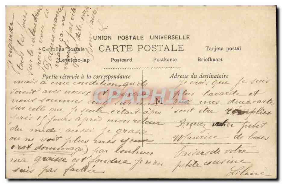 Giovane donna che tiene un mazzo di fiori — Ricordo di Amicizia — LE NORMAND n°535 — Verso