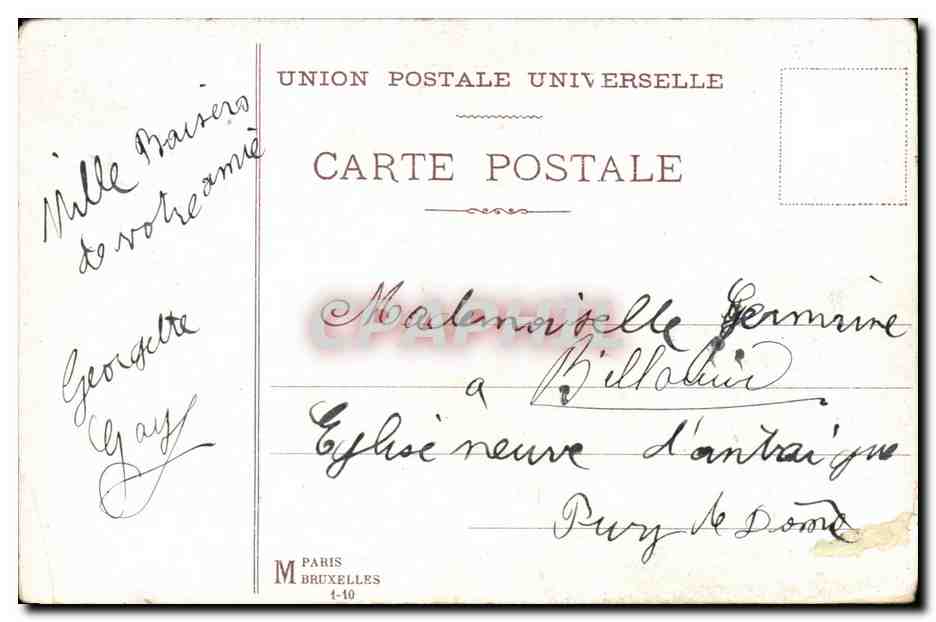 CPA Fantaisie A vous mes pensees (automobile) — Rückseite