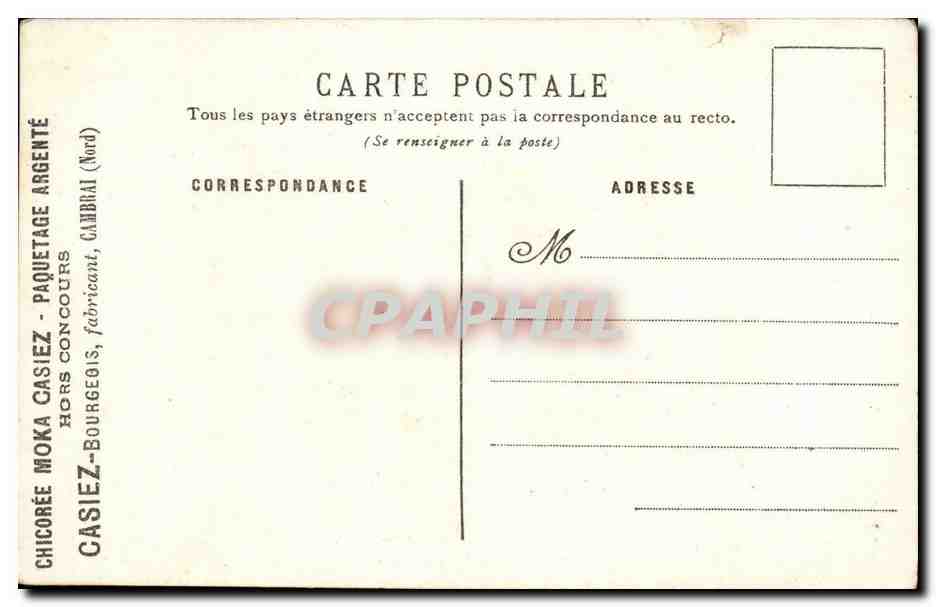 CPA Fantaisie Fleur Oeillets — Rückseite