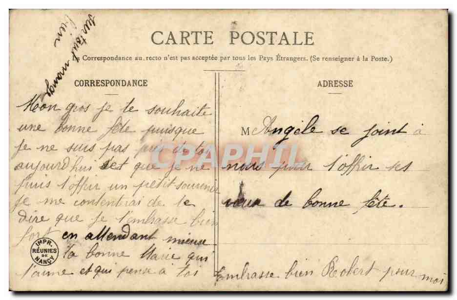 CPA Fantaisie Enfant  — Rückseite