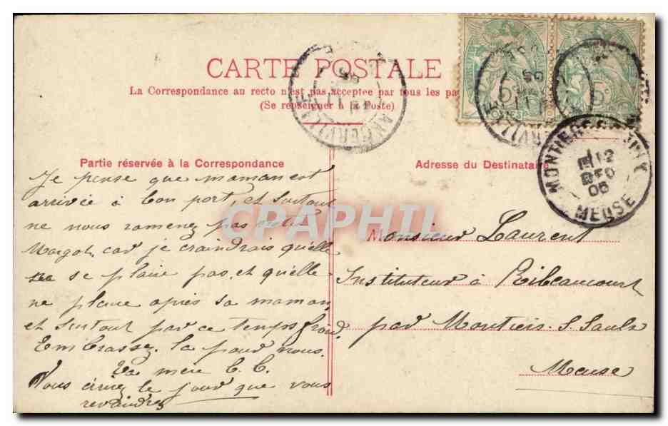 CPA Fantaisie Femme — Verso