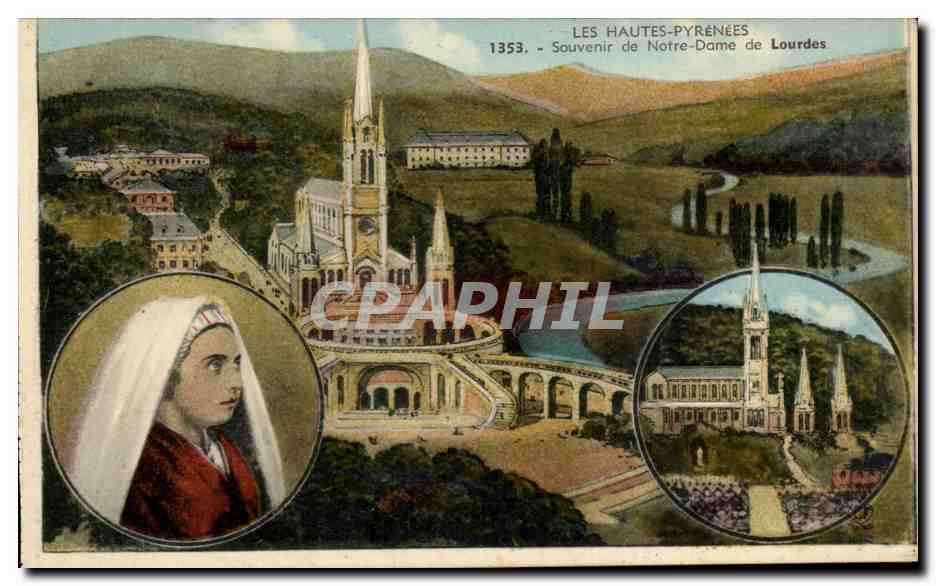 Lourdes CPA Souvenir de Notre Dame de Lourdes (nun nonne)
