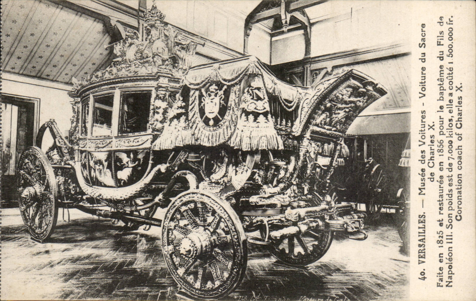 CPA Versailles Musee des voitures Voiure du sacre de Charles X