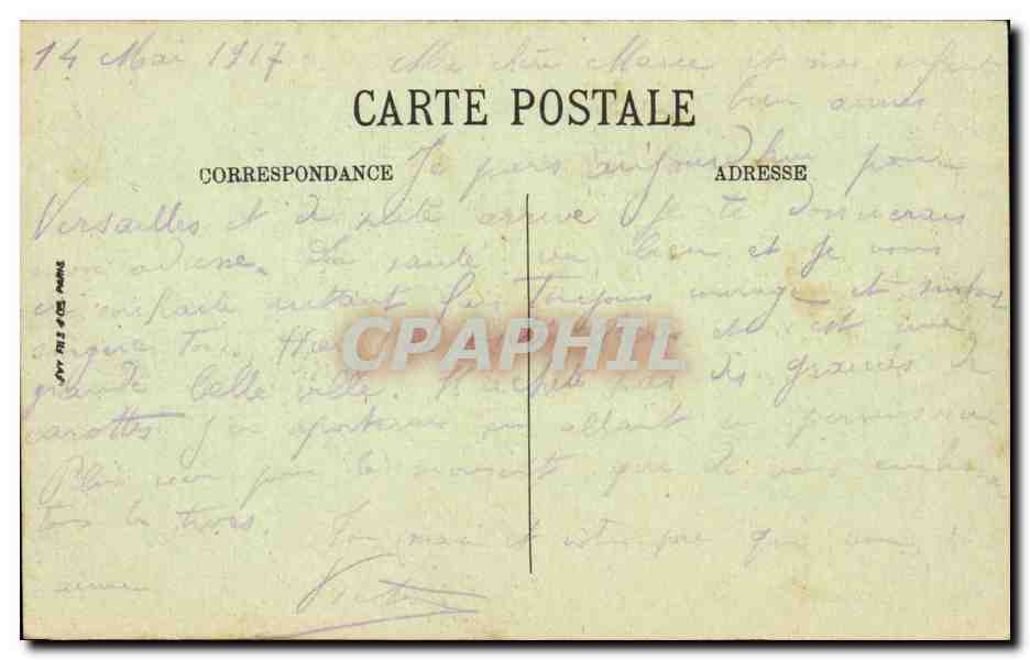 Paris CPA La conciergerie — Rückseite