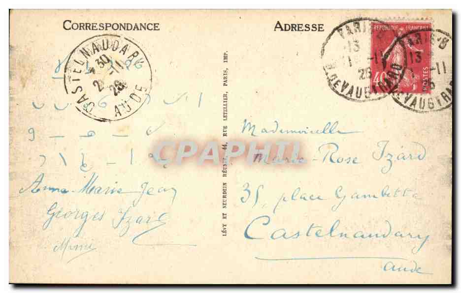 Paris CPA Le carrousel — Rückseite