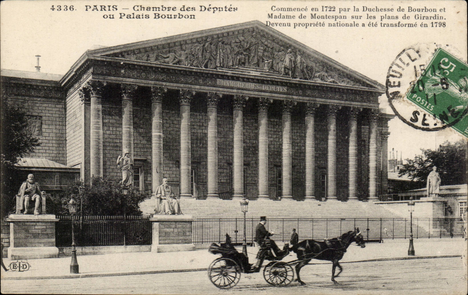 Paris CPA Chambre des Deputes ou palais Bourbon