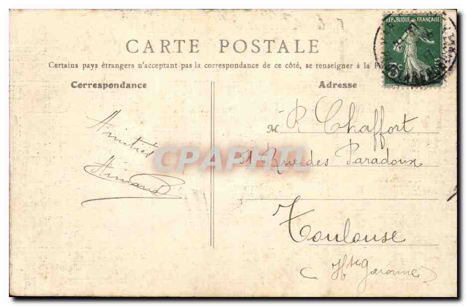 Paris CPA Porte Saint Martin — Verso