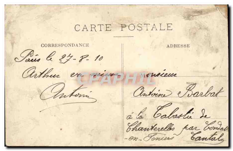 Paris CPA L'opera — Rückseite