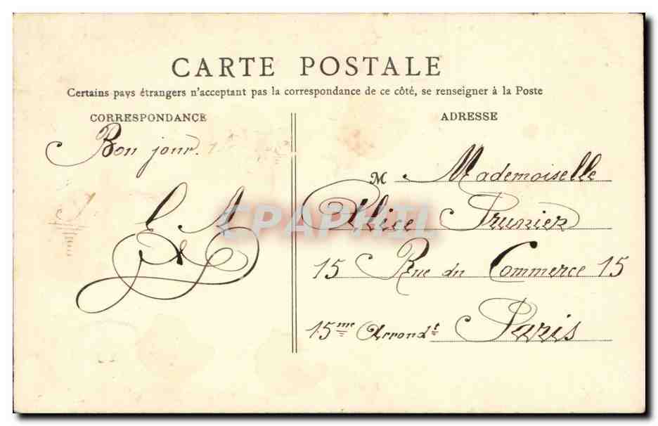 Paris CPA Eglise Notre Dame des Victoires — Rückseite