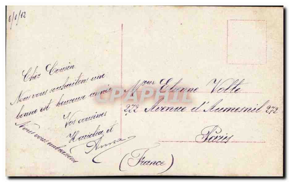 CPA Fantaisie Enfant Horloge Bonne annee — Rückseite