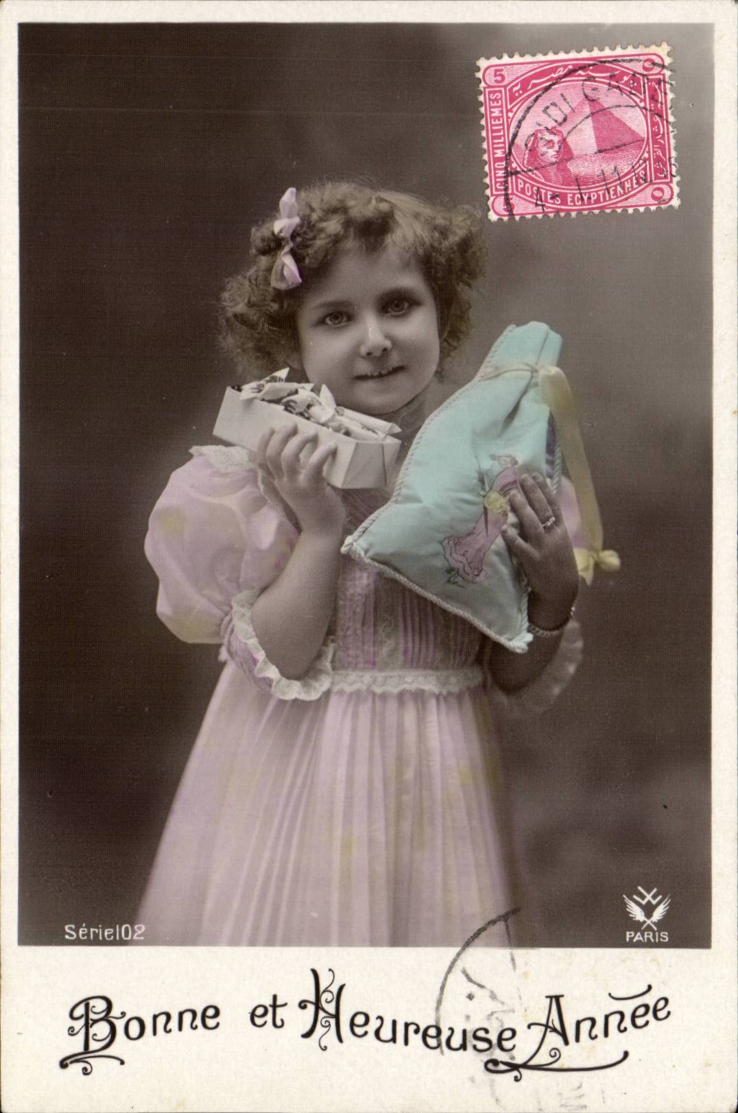 CPA Fantaisie Enfant Bonne et heureuse annee