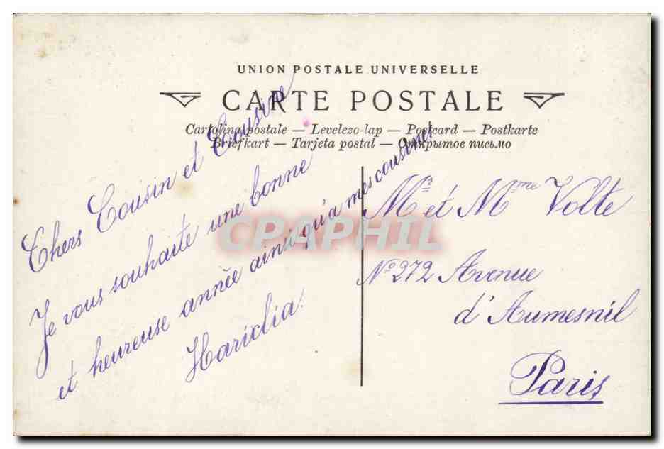 CPA Fantaisie Enfant Bonne et heureuse annee — Verso