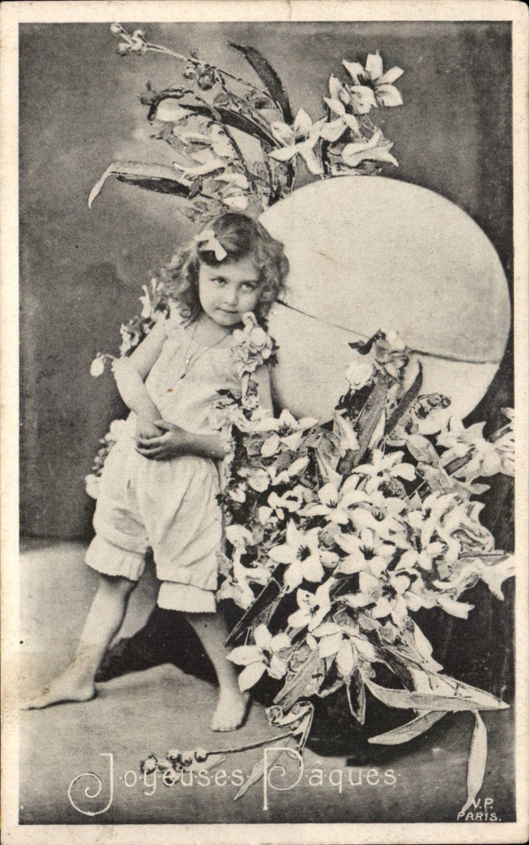 CPA Fantaisie Enfant Joyeuses Paques Easter