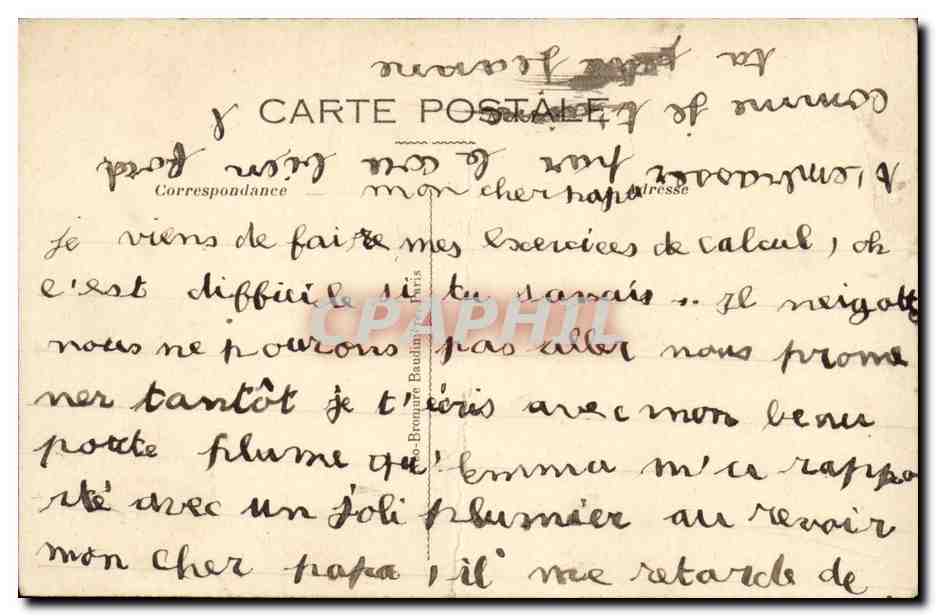 CPA Fantaisie Enfant Bonne annee (luge) — Rückseite