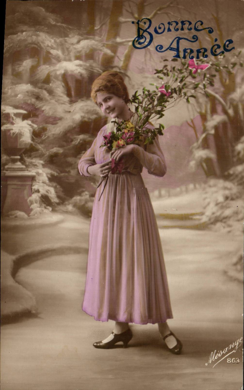 CPA Fantaisie Femme Bonne annee