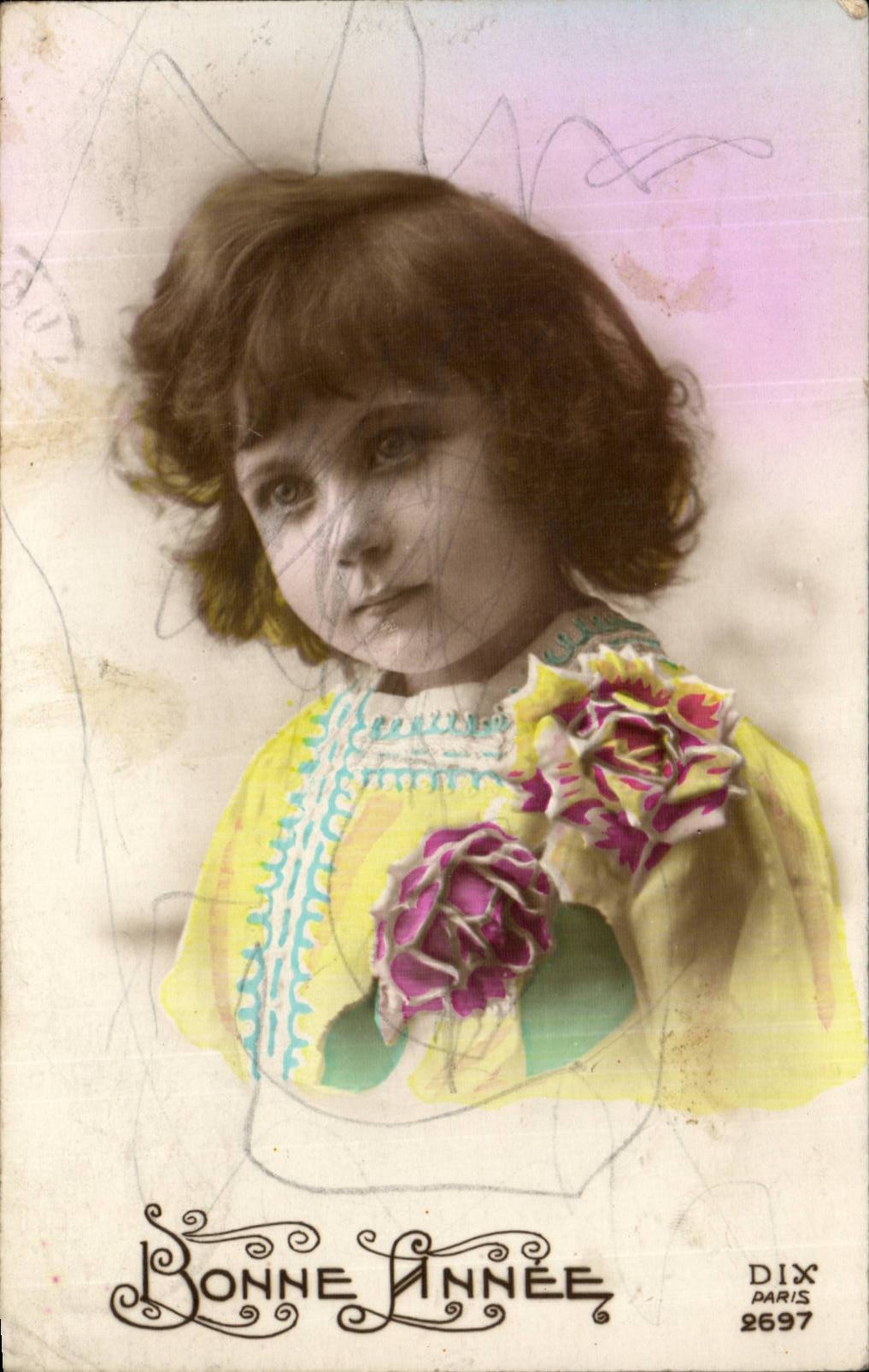 CPA Fantaisie Enfant Bonne annee