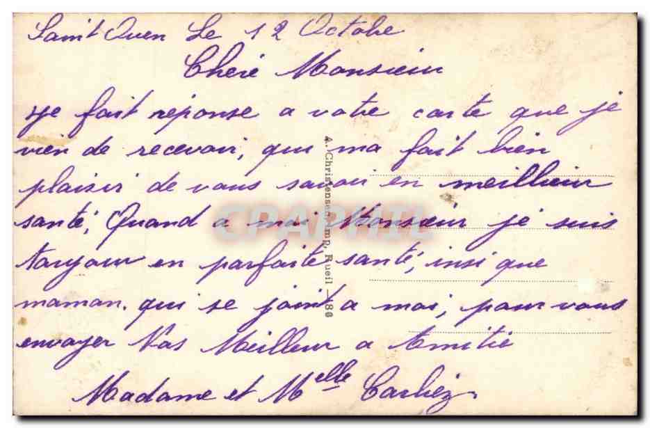 Jeune femme devant un trèfle à quatre feuilles — A. Christian & Cie, n° 86 — Verso