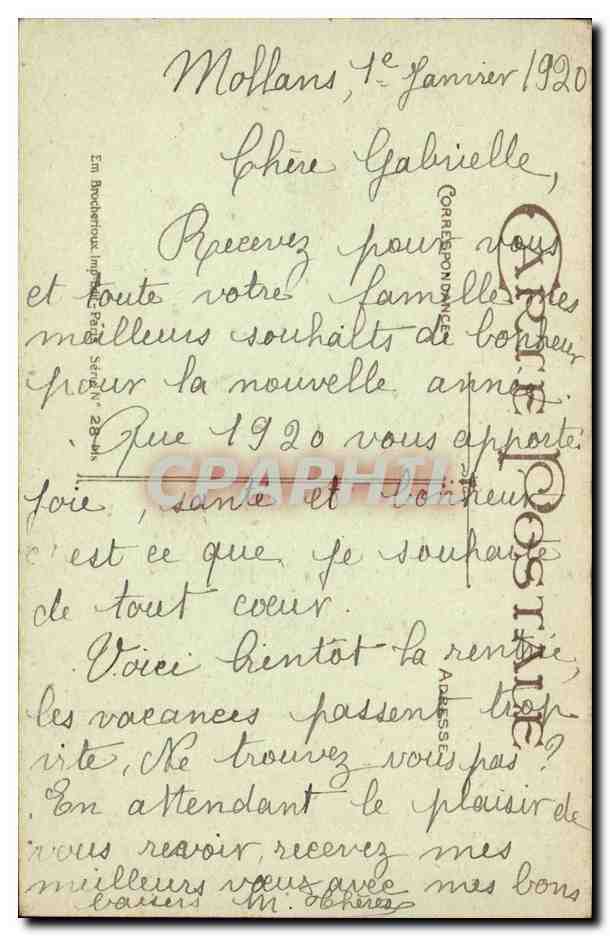 CPA Fantaisie Souhaits sinceres — Rückseite