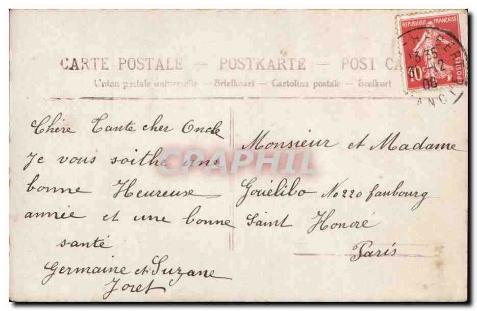 CPA Fantaisie Enfant Bonne annee — Rückseite
