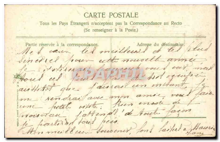 CPA Fantaisie 365 jours de bonheur — Rückseite