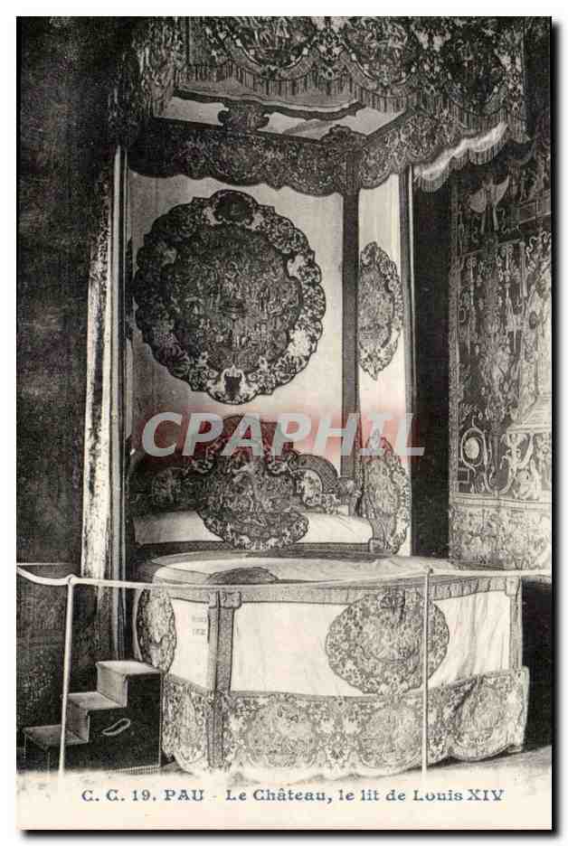 Pau CPA Chateau Henri IV le lit de Louis XIV