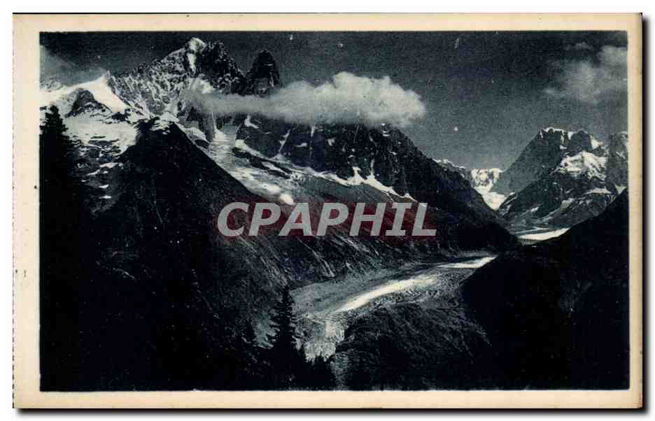 Chamonix CPA Mer de glace vue de la Flegere