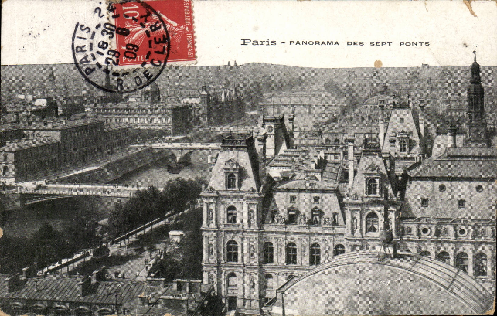 Paris - 1 - Panorama des Sept Ponts - CPA 