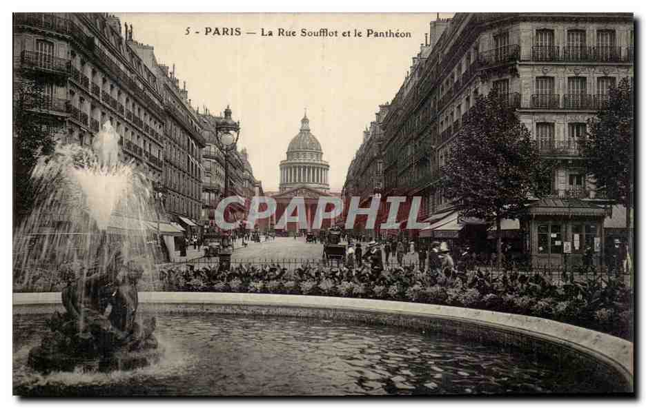 Paris - 5 - La Rue Soufflot et le Pantheon - CPA 