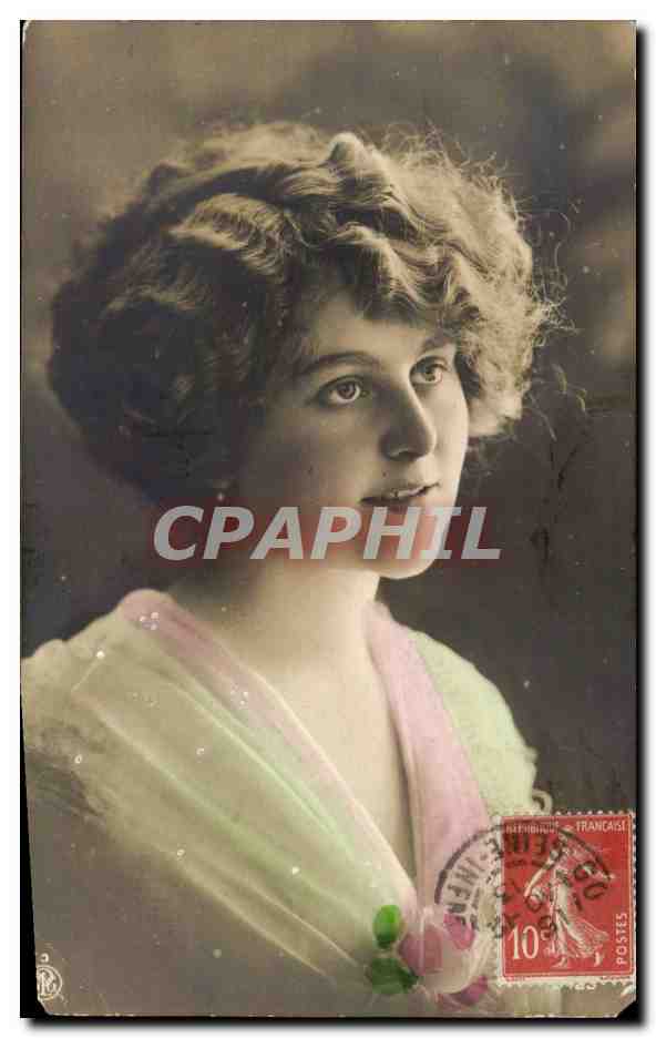 Fantaisie - Femme - Jolie Femme - Woman with glowing gaze - CPA 