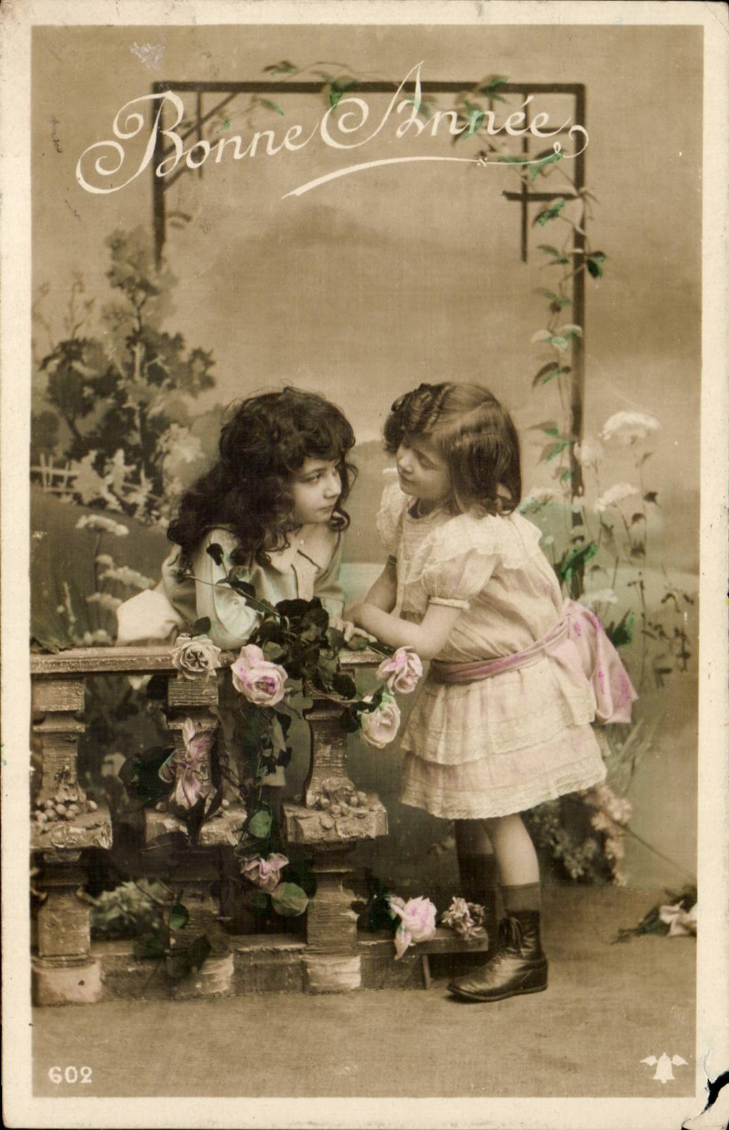 Fantaisie - Enfants - Two Sweet Little Girls - Bonne Annee - CPA 