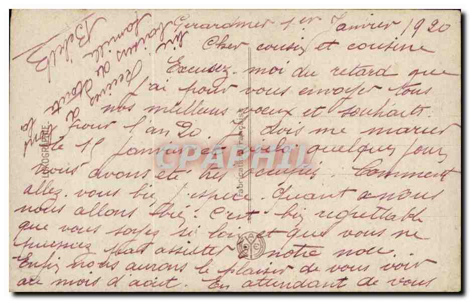 Fantaisie - Bonne Annee - Winter Scene - CPA  — Verso