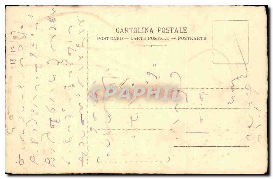 Fantaisie - Femme - Violette - Woman with small cave - CPA  — Verso