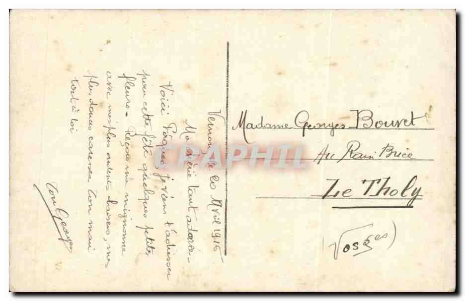 Fête de Pâques — Femme en robe colorée tenant un panier de roses — DIX 3774 — Reverso
