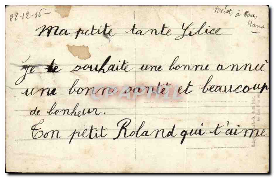 Fantaisie - Enfants - Bonne Anne - Luge - Sled - CPA  — Verso