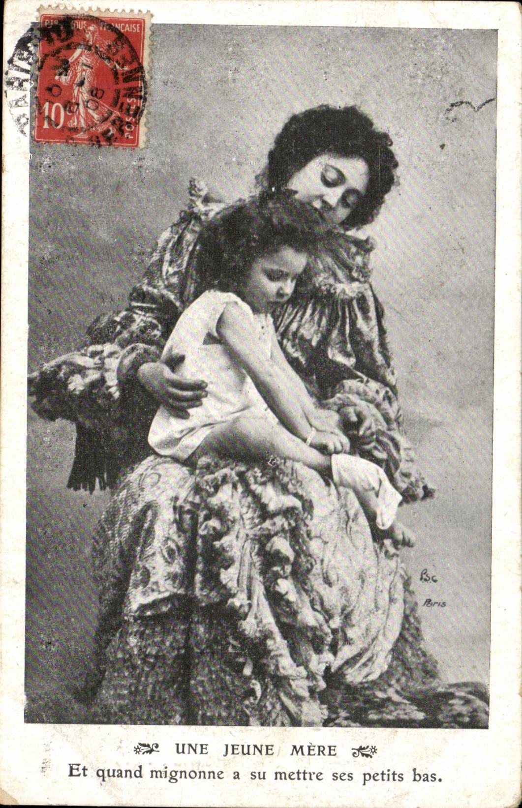 Fantaisie - Femme et Bebe CPA 